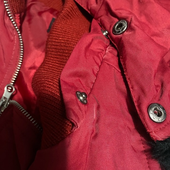 I.N. Studio Red and Black Varsity Jacket with Stand-Up Collar - Picture 5 of 11